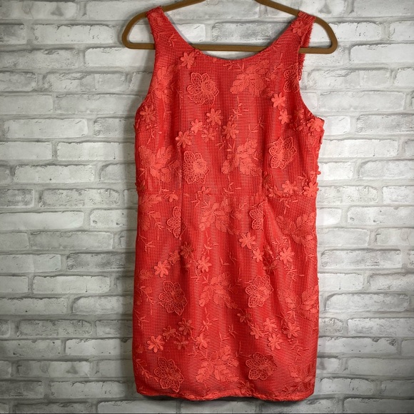 🆕 Romeo + Juliet Couture Coral Lace Dress Size L - Picture 6 of 17